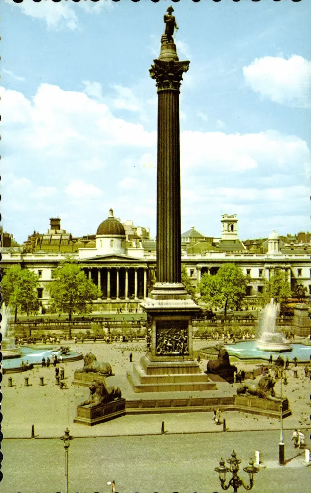 Coluna de Nelson, Praça de Trafalgar — Londres — THE PHOTOGRAPHIC GREETING CARD CO. LTD. LONDON, série L 173 - Frente