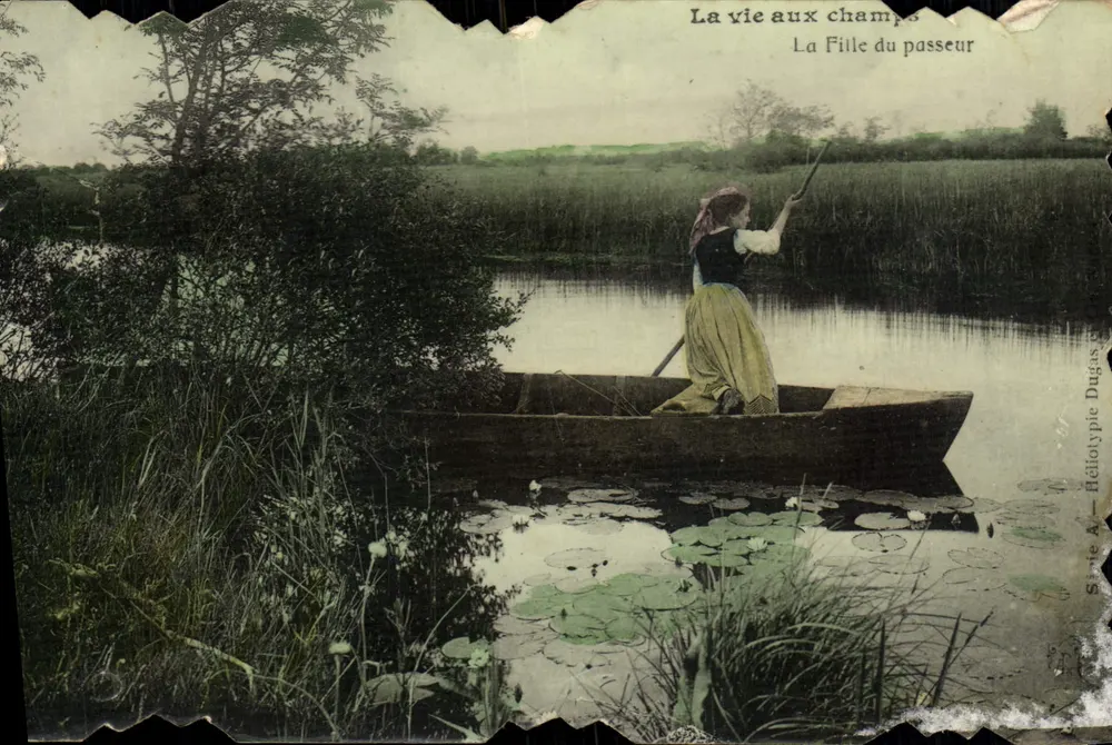 Das Mädchen des Schiffermanns — Das Leben auf dem Lande — Héliotypie Duras, Serie A - Vorderseite