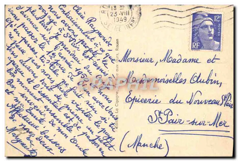 Rouen — Palast der Justiz und Kriegsdenkmal — Edition La Cigogne - Rückseite
