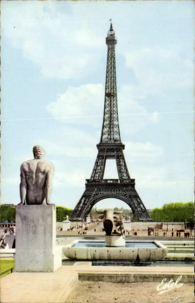 Paris — Ansicht der Eiffelturm von den Jardins du Châtelet — Verlag Estel, Nr. 257 - Vorderseite