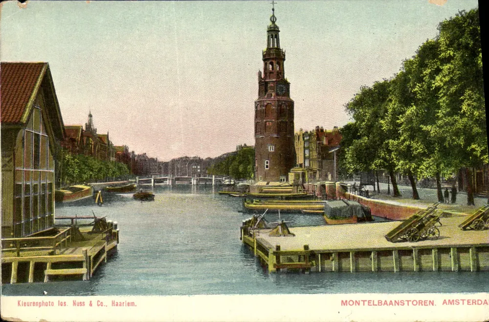 Montelbaanstoren — Amsterdam — Kieurenphoto Ios. Nuss & Co. Haarlem - Awers