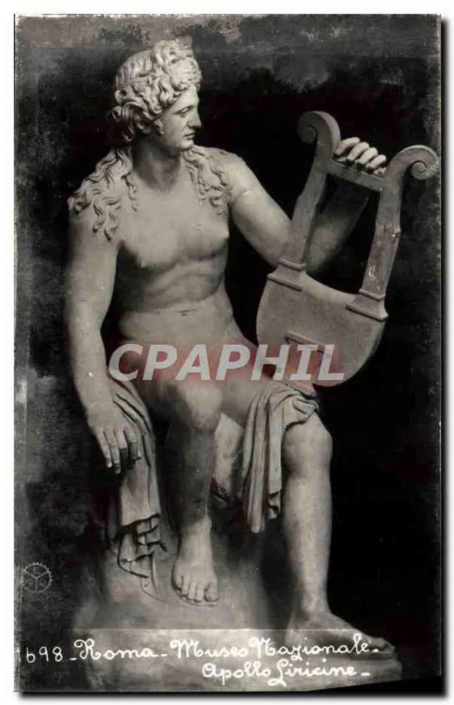 Apollon Lyrique — estátua no Museu Nacional em Roma — Éd. P. Chauffourier, n° 1698 - Frente