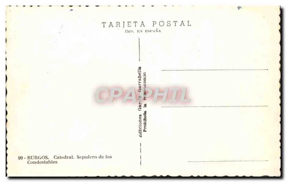 Burgos - Catedral. Sepulcro dos Condestáveis — Edições Garrabella - Verso