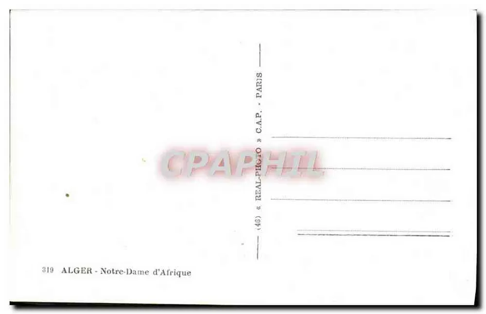 Argel - Nossa Senhora da África — editor C.A.P. n° 310 - Verso