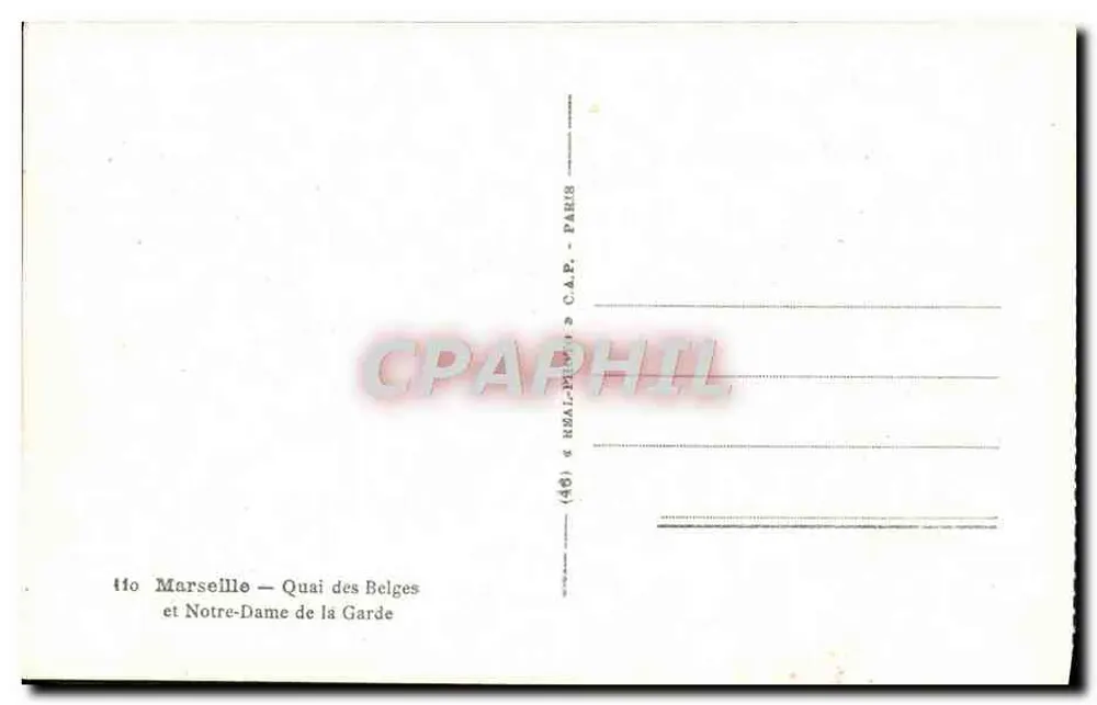 Marseille — Quai des Belges und Notre-Dame de la Garde — C.A.P. (46) - Rückseite
