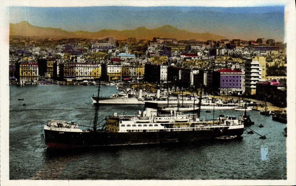 Marseille — Alte Hafenansicht vom Barge — Paris - Vorderseite