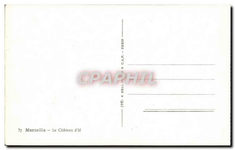 Marselha — O Castelo de If — Editor C.A.P. — n° 37 - Verso