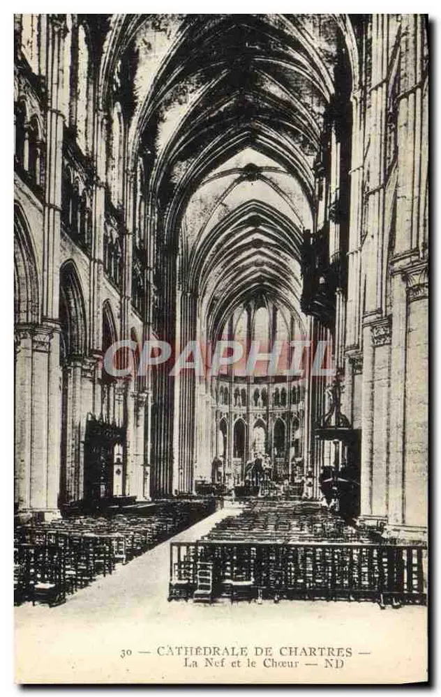 Cattedrale di Chartres — La Nave e il Coro — ND - Recto