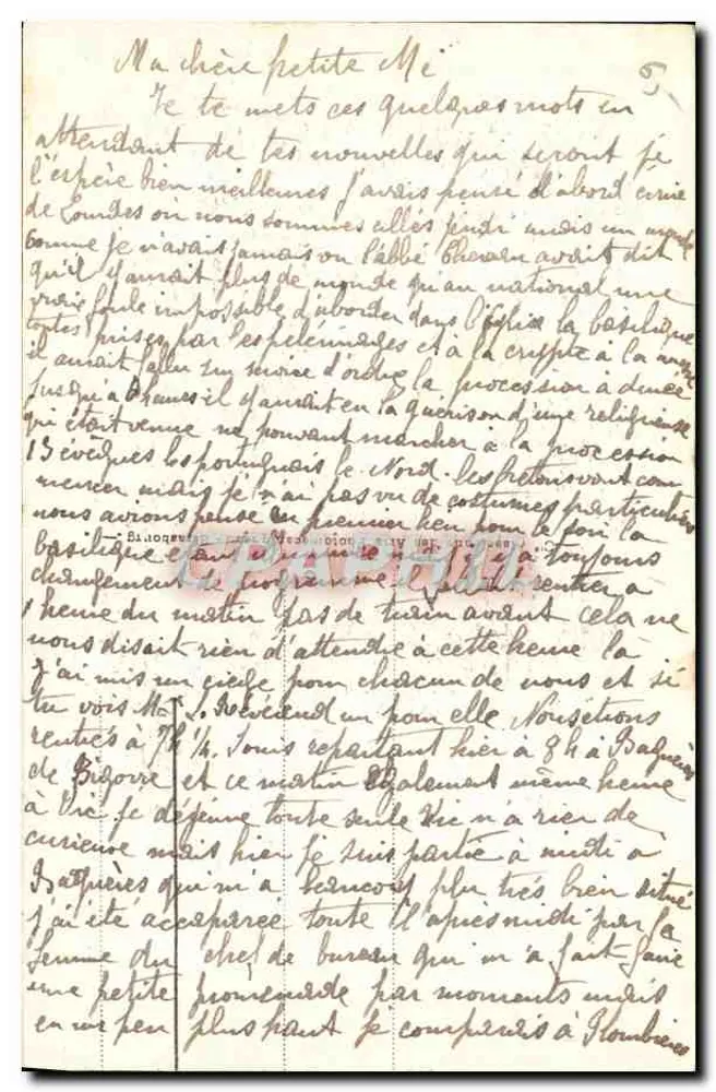 Lourdes - Die Basilika und die Route von Pau — Verleger: C. M. (n° 24) - Rückseite