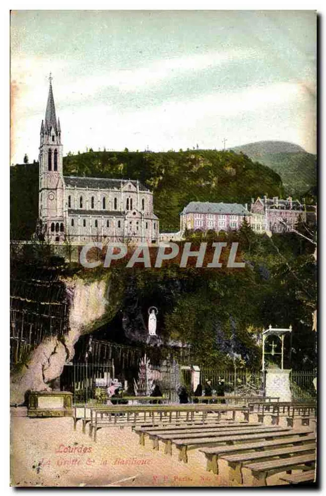Lourdes — A Gruta & a Basílica — Y. P. Paris, N° 1 - Frente