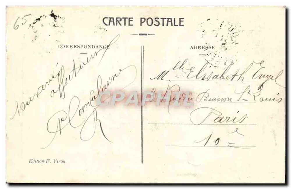 Lourdes — Basílica — Edição F. Viron, n° 280 - Verso
