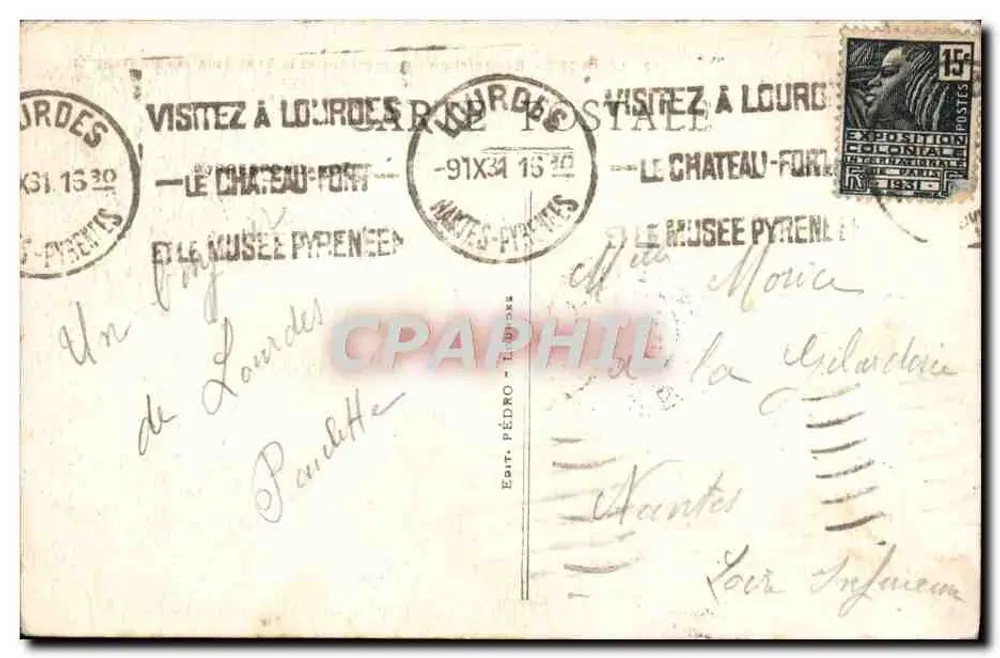 Lourdes - Segnung der Kranken und das Heiligste Sakrament - Rückseite