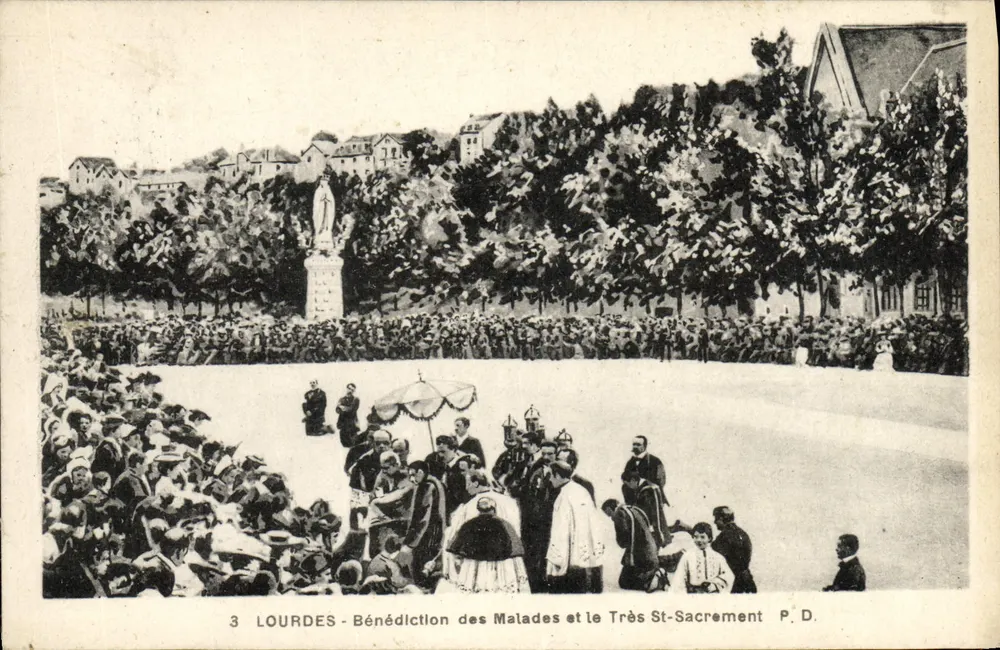 Lourdes - Segnung der Kranken und das Heiligste Sakrament — P. D. - Vorderseite