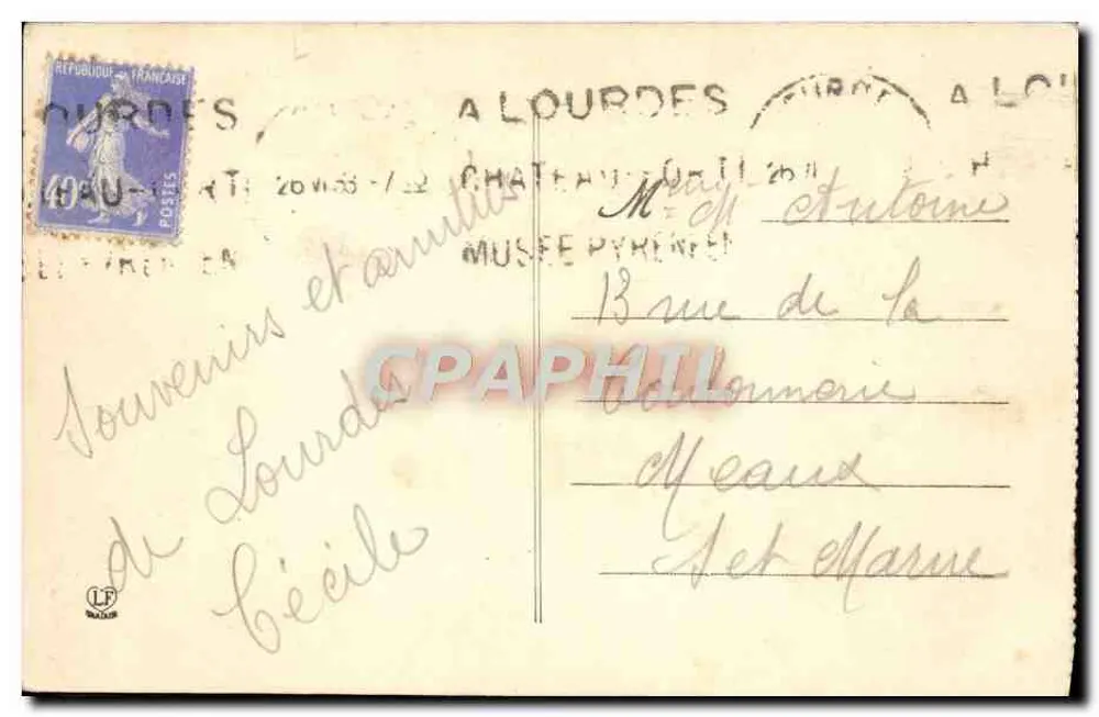 As Altas-Pirineus - Lourdes - As Piscinas — Editor: Hélène Labbé, n° 198 - Verso