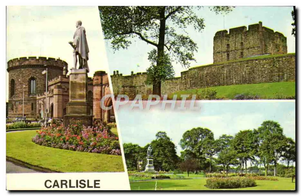 Carlisle — vue du château et du monument — éditeur COLOURMASTER INTERNATIONAL - Anverso