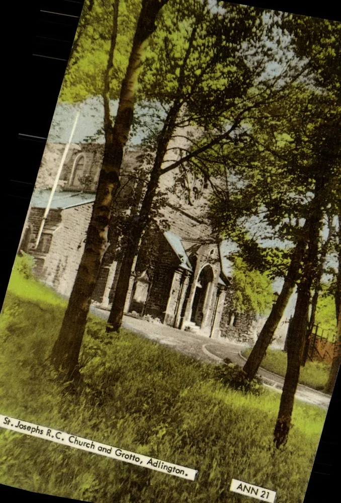 St. Josephs R.C. Kirche und Grotte, Adlington — Verlag F. Frith & Co. Ltd, Serie ANN 21 - Vorderseite
