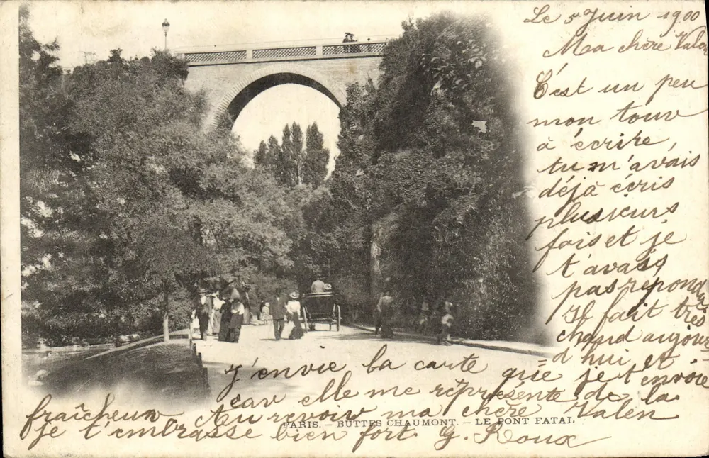 Paris - Buttes Chaumont - Le Pont Fatal — unbekannter Verlag, Seriennummer nicht sichtbar - Vorderseite