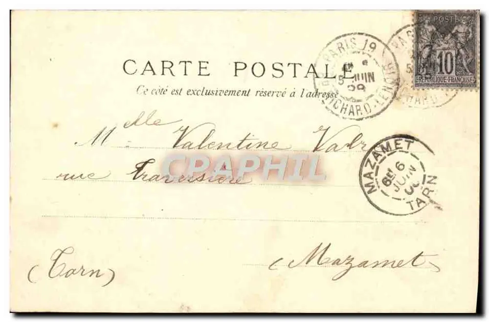 Paris - Buttes Chaumont - Le Pont Fatal — unbekannter Verlag, Seriennummer nicht sichtbar - Rückseite