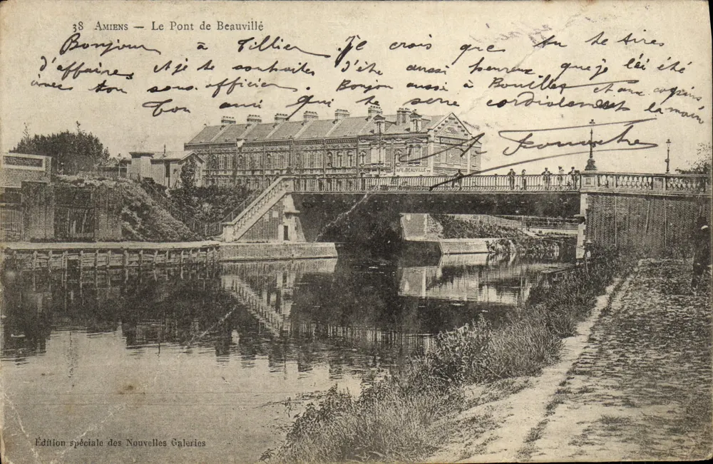 Amiens — Le Pont de Beauvillle — Édition spéciale des Nouvelles Galeries n°38 - Frente