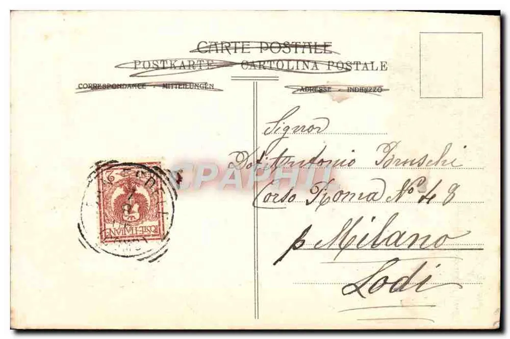 Lago di Lugano, Ponte di Melide — Künzli-Tobler, Zürich, n° 2211 - Verso