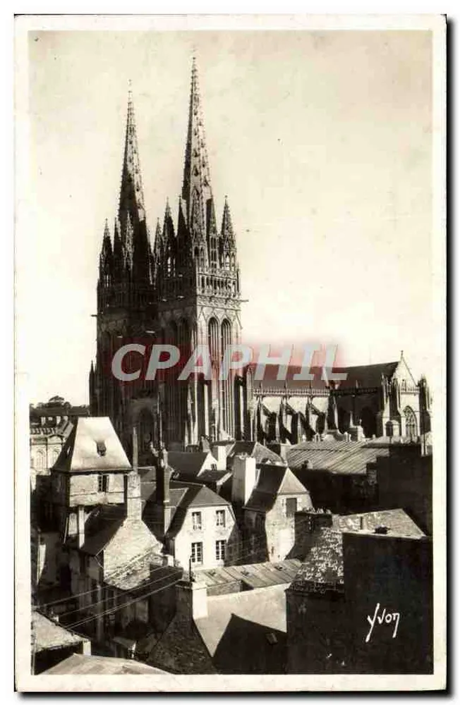 Quimper (Finistère) — A Catedral — Edições de Arte 'YV' Paris - Frente