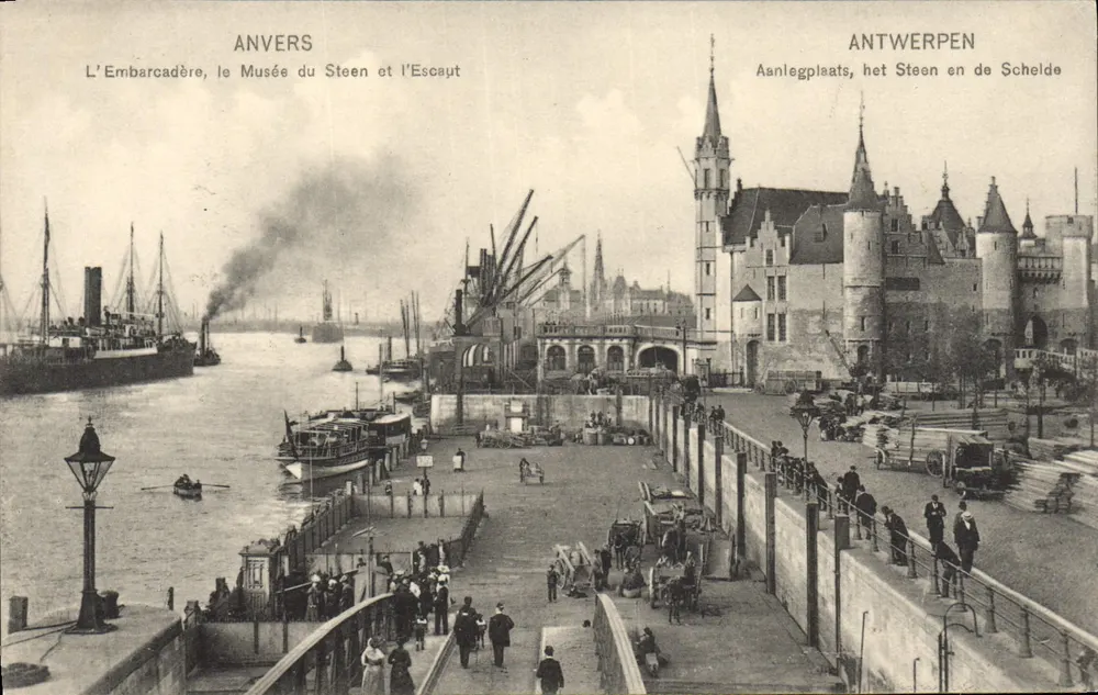 Antwerpen — Die Embarkation, das Museum Steen und der Escout — H.N.A. No.5 - Vorderseite