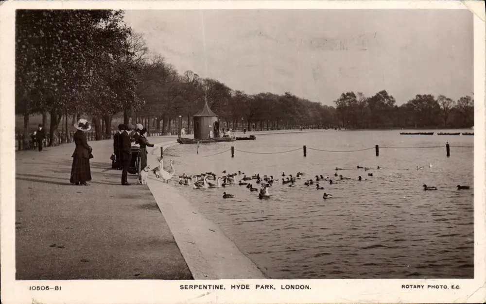 Serpentine, Hyde Park, Londres — Rotary Photo, E.C. — n° 10506-81 - Frente