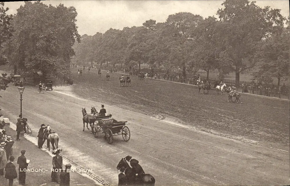 LONDON - ROTTEN ROW — Passeio a cavalo — editor: The London Stereographic & Lithographic Co. - Frente