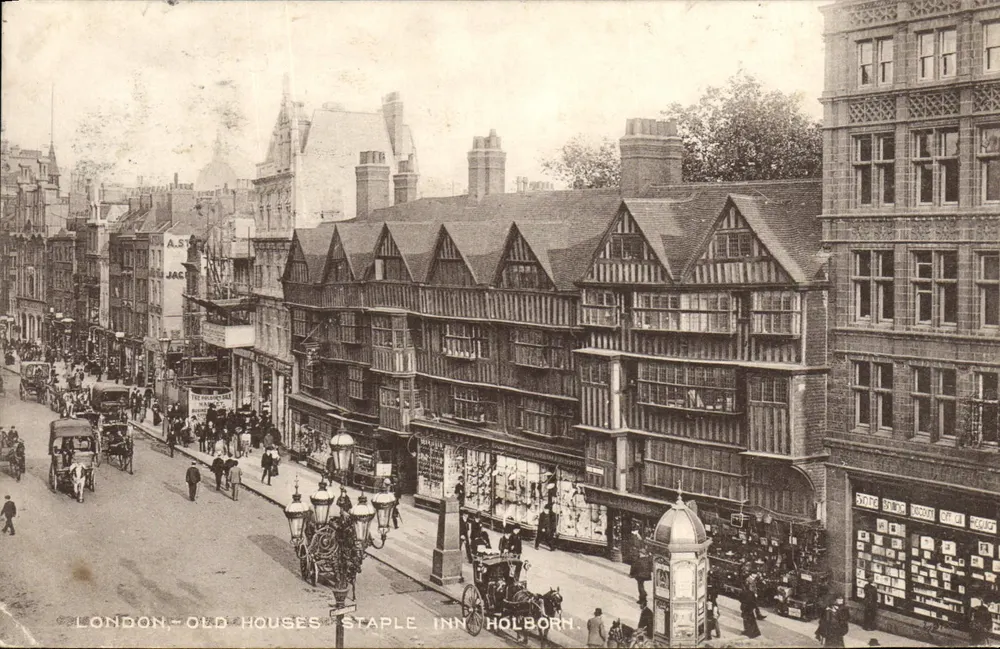 LONDON-ALTE HÄUSER STAPLE INN HOLBORN — The London Stereoscopic Company, 'LIPSCO' Serie - Vorderseite