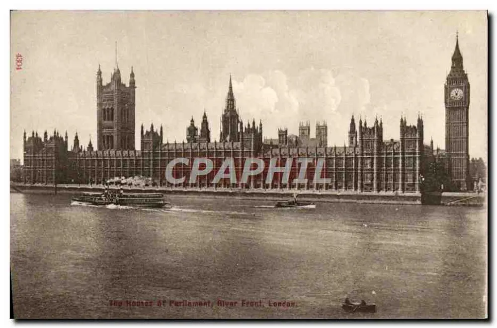 Die Parlamentskammern, Blick auf den Fluss, London — O.F. (Stengel & Co., Ltd.) - Vorderseite