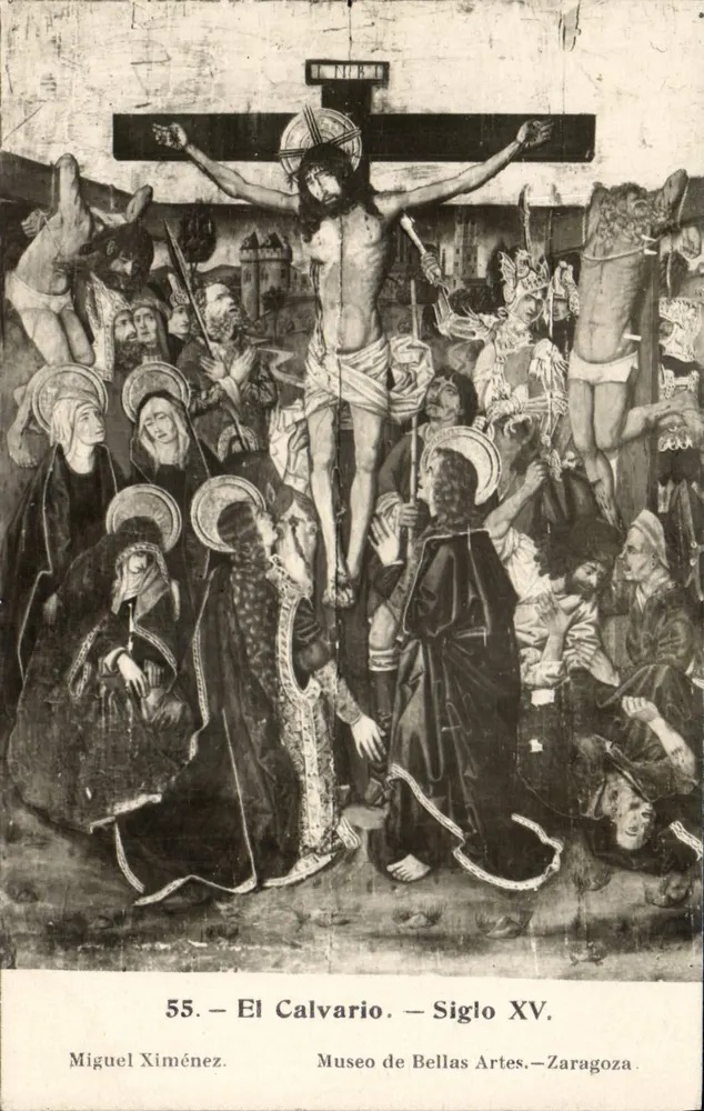 El Calvario — 15. Jahrhundert — Miguel Ximénez — Museo de Bellas Artes, Zaragoza - Vorderseite