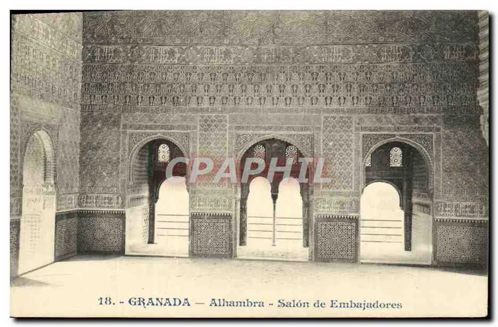 Granada — Alhambra — Salón de Embajadores — Andrés Fabel, Editor, Valencia - Frente