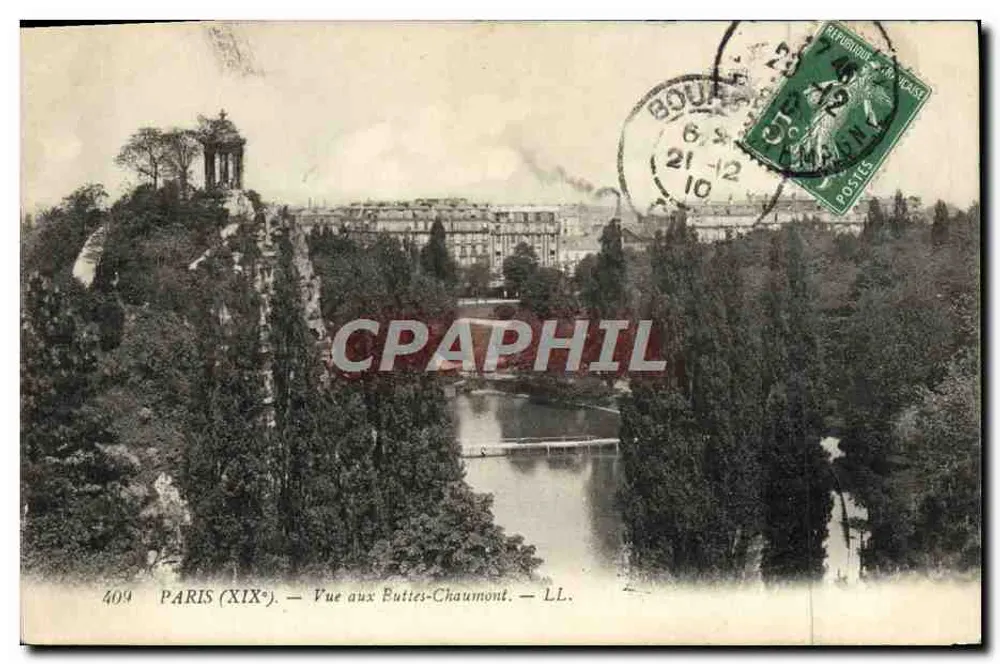 Paris (XIX°) — Vista das Buttes-Chaumont — LL. — n° 409 - Frente