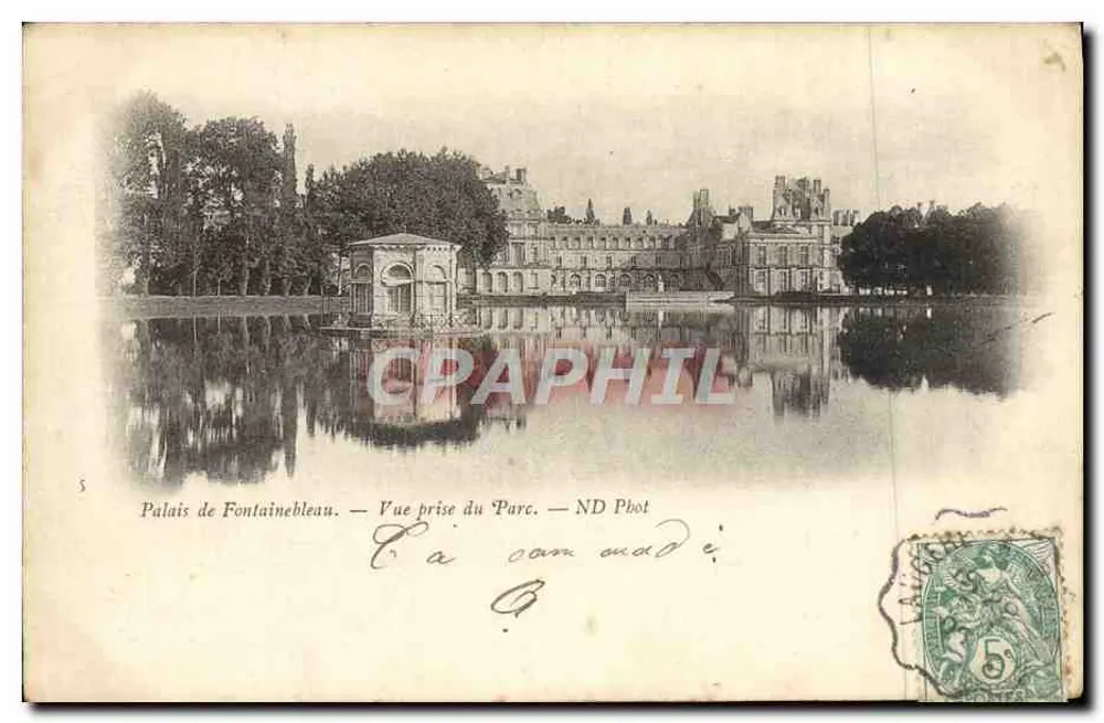 Palast von Fontainebleau — Ansicht vom Park — ND Phot - Vorderseite