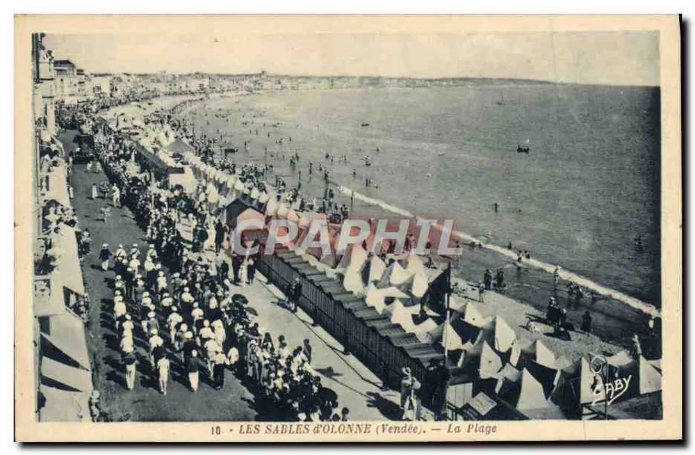 Les Sables-d'Olonne (Vendée) — A Praia — Edição Gaby, n°10 - Frente