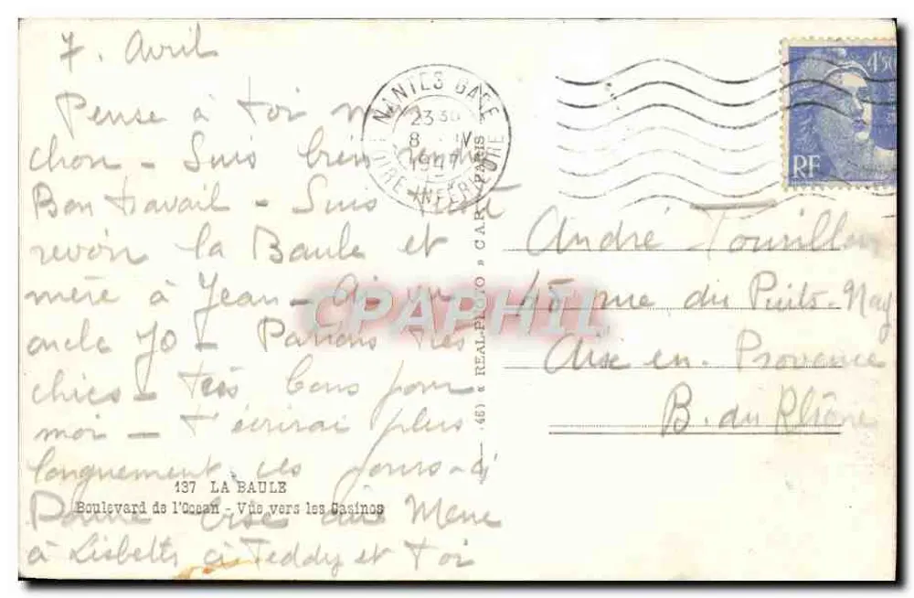 La Baule — Ansicht in Richtung der Casinos — Verlag Ais, n° 46 - Rückseite
