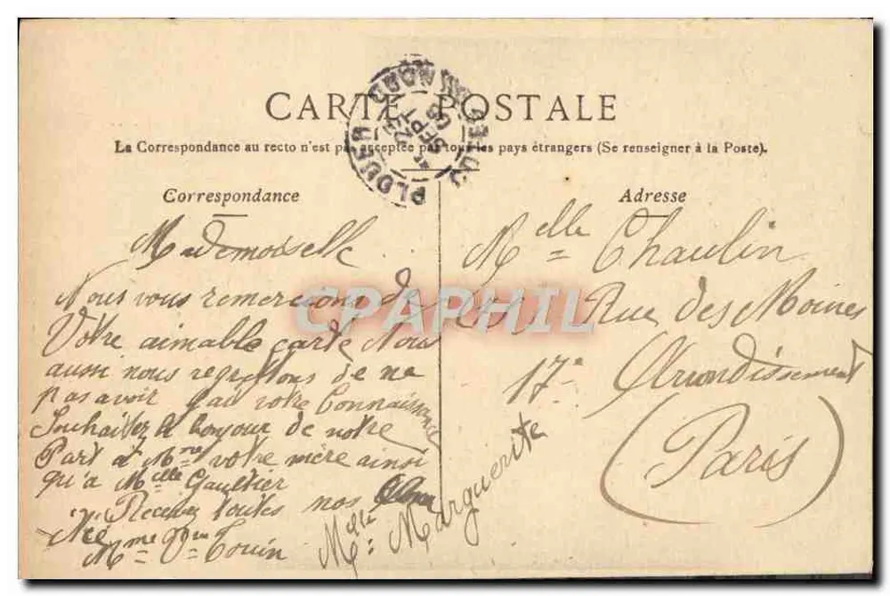 Dinan — Estátua de Duguesclin — editor desconhecido, número de série não visível - Verso