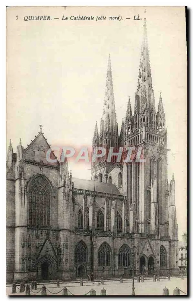 Quimper — A Catedral (lado norte) — LL. - Frente
