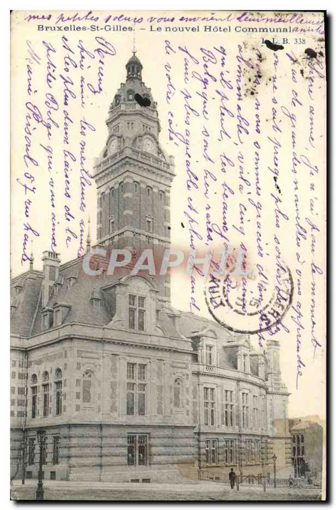 Brüssel-St-Gilles — Das neue Rathaus — Verlag L. B. 338 - Vorderseite