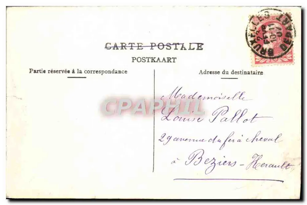 Bruxelles — Panorama de la rue Ste-Gudule et du Parc — éditeur L. L. B. n° 257 - Verso
