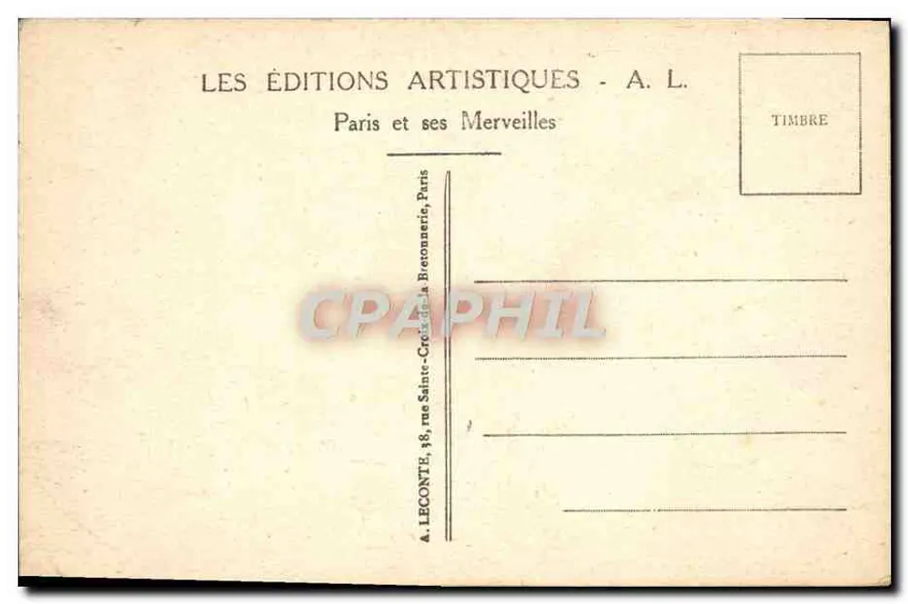 Paris - O Trocadéro - A. L. - Verso