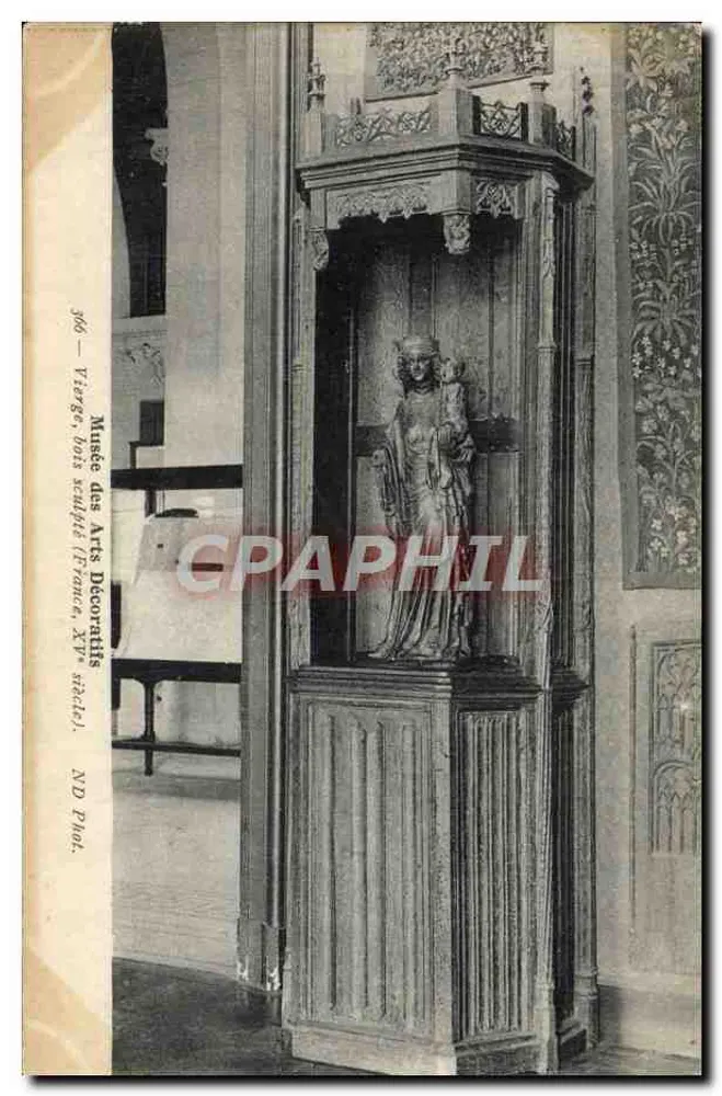 मादली, लकड़ी के खंभे (त्रेविसे, 15वीं शताब्दी) — म्यूजियम डेस आर्ट्स डेकोरेटिव्स — एनडी फोल। संख्या 396 - आगे