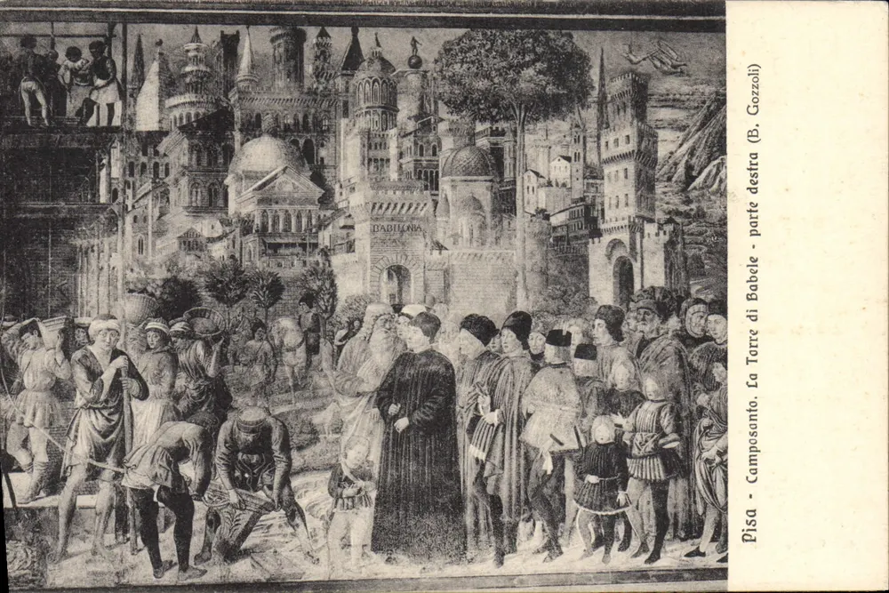 Die Turm von Babel - rechte Seite - Babilonia - Pisa (B. Gozzoli) - Vorderseite