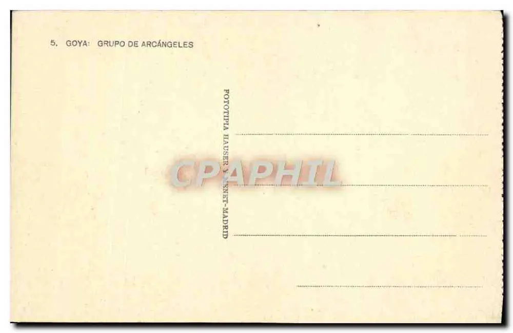 Goya: Grupo de Arcanjos — fototipia Hauser y Menet-Madrid, n°5 - Verso