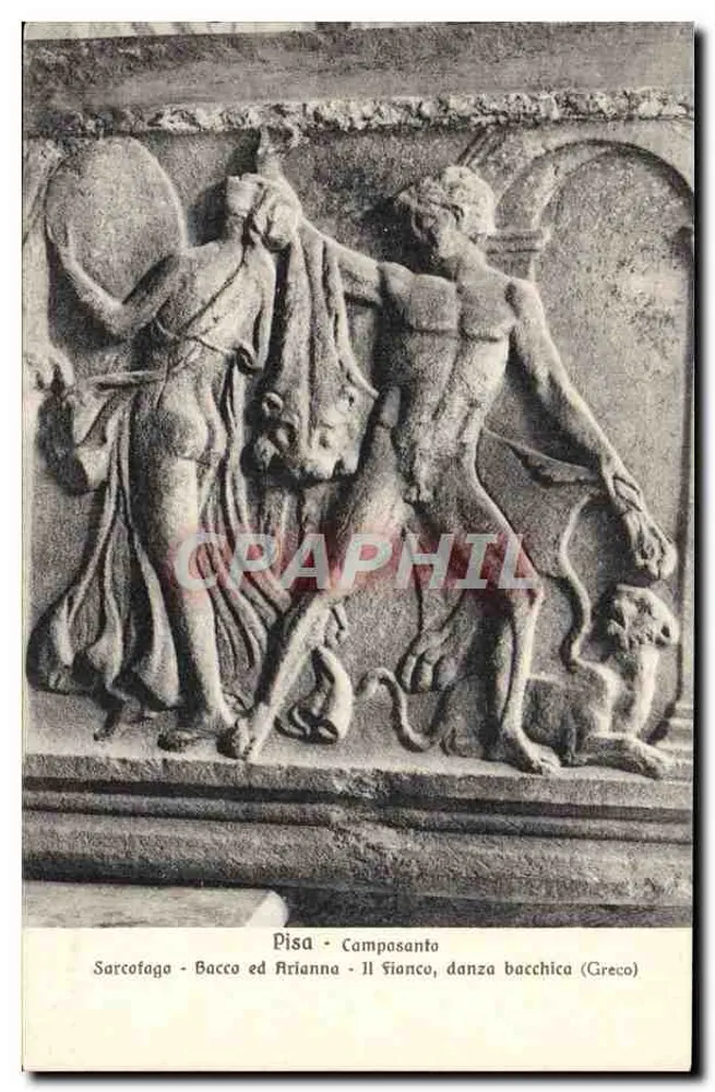 Sarkophag - Bacchus und Ariadne - Die Seite, bacchische Tanz (Griechisch) — Pisa - Camposanto - Vorderseite