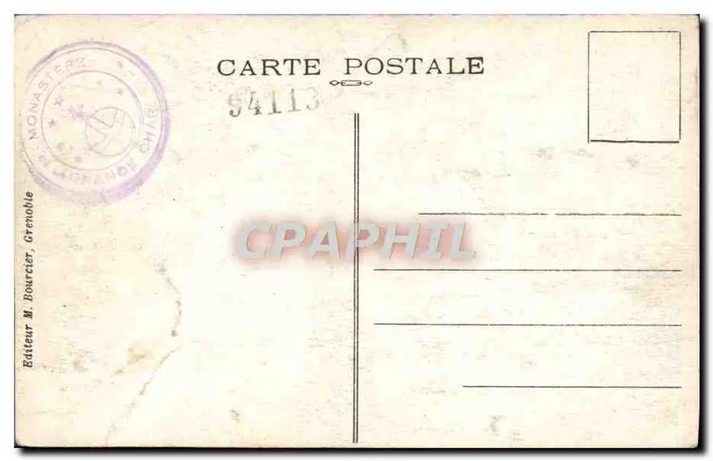 A Chartreuse — A Estátua de São Bruno — Editor M. Bourcier, Grenoble - Verso