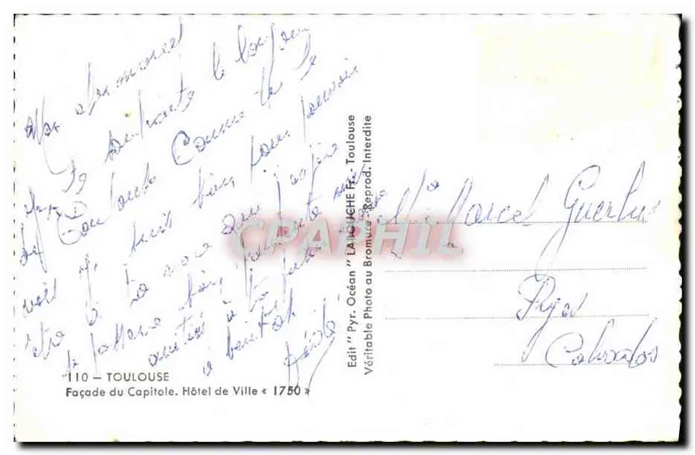 Fachada do Capitólio — Hotel de Ville — editor L'AJCHE, n° 110 - Verso