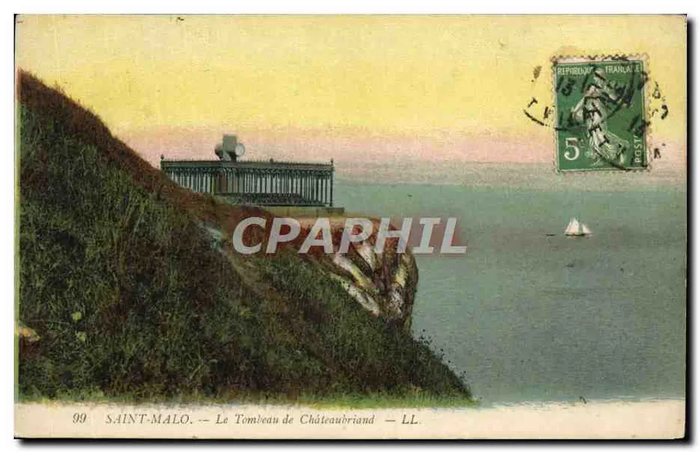 Saint-Malo — Das Grab von Châteaubriand — LL - Vorderseite