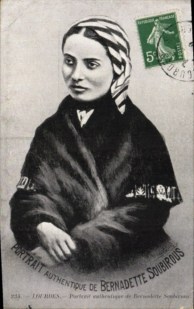 Bernadette Soubirous — Retrato autêntico — Lourdes, editor Soubirous, n°234 - Frente