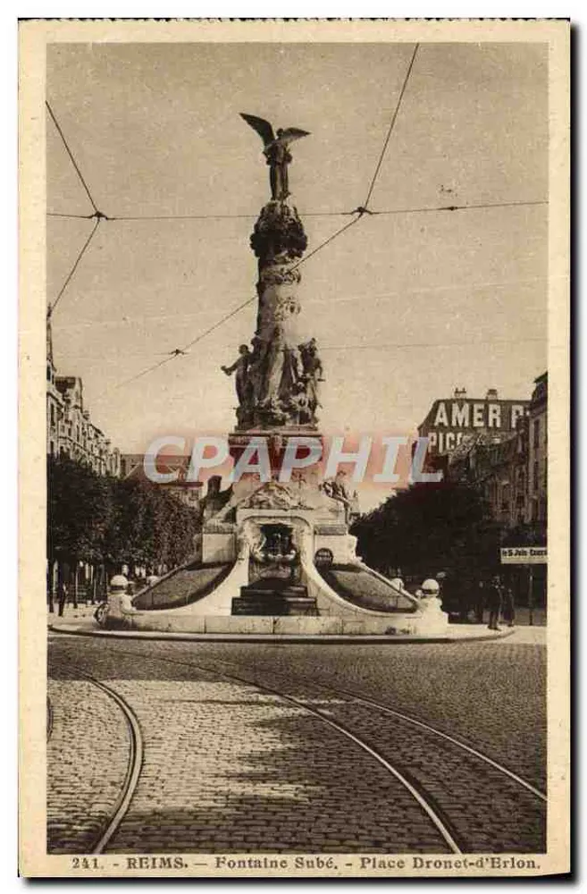 Reims — Fontaine Subé, Place Dronet-d'Érblon — A. Quentlinet, Reims - Vorderseite